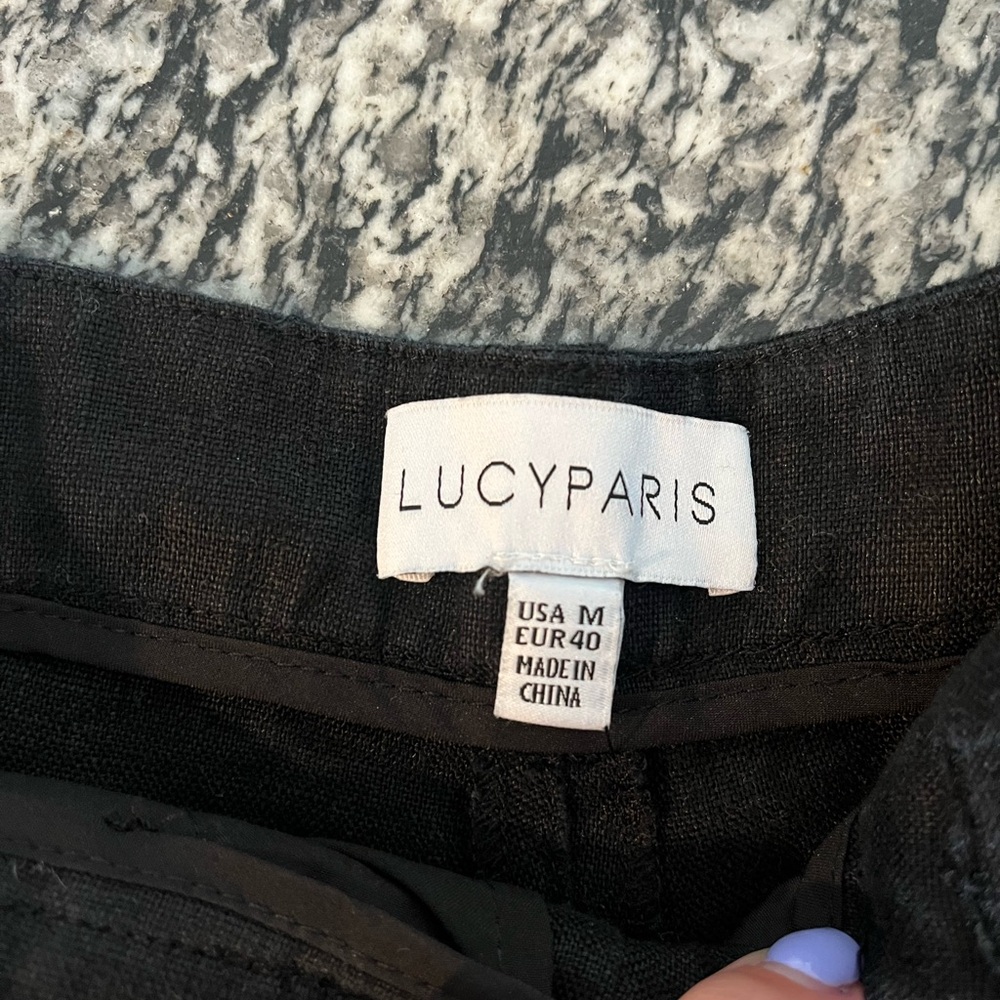 Lucy Paris Black Wide-Leg High-Rise Pants - Picture 6 of 7